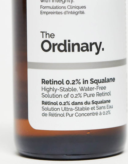 Retinol 0.2% in Squalane etiqueta